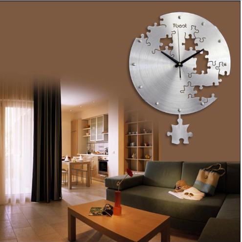 16 Inch Circilar Creative Wall Clock Art Wall Watch Modern Design Living Room And Bedroom Mute Clock Wall Home Decor Wall Clocks