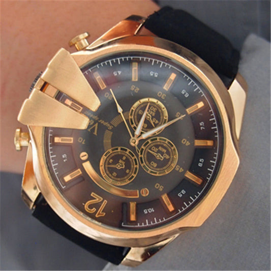 Man's Strap Watch golden Color Design