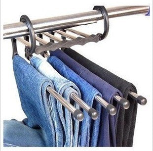 5 In 1 Wardrobe Hanger Multi-functional Clothes Hangers Pants Stainless Steel Magic Wardrobe Clothing Hangers For Clothes Rack