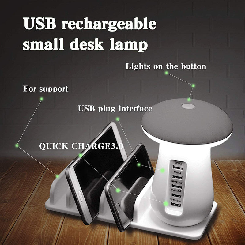 2 In 1 Multifunction Mushroom LED Lamp and charger