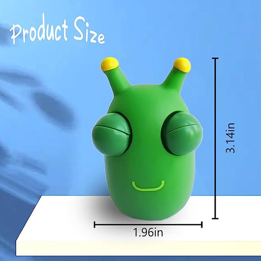 12PCS Funny Grass Worm Pinch Toy, Green Eye Bouncing Worm Squeeze Toy, Novelty Fun Squeeze Stress Relief Toys For Adults Kids Gift Cool Gadgets