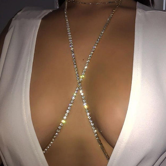 Women's Simple Fashion Rhinestone Breast Chain