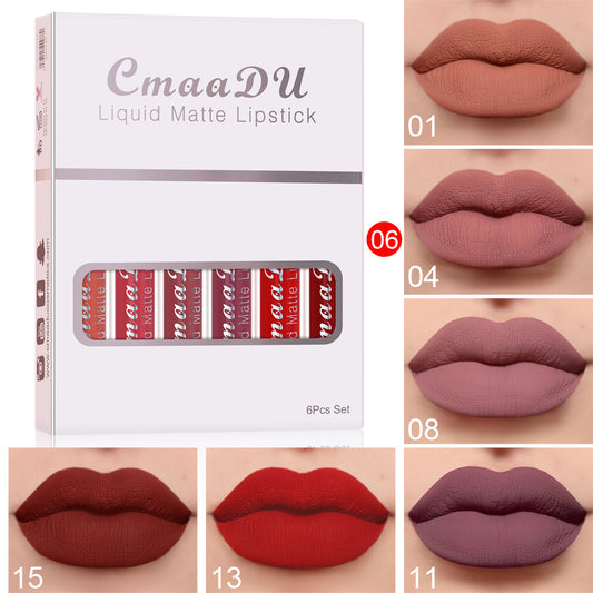 6 Boxes Of Matte Non-stick Cup Waterproof Lipstick