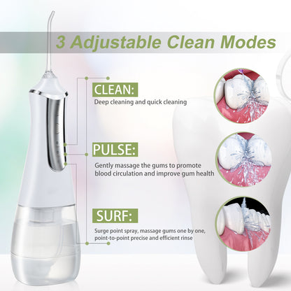 3 Modes Oral Irrigator USB Rechargeable Water Floss Portable Dental Water Flosser Jet 350ml Irrigator Dental Teeth Cleaner 5 Jet